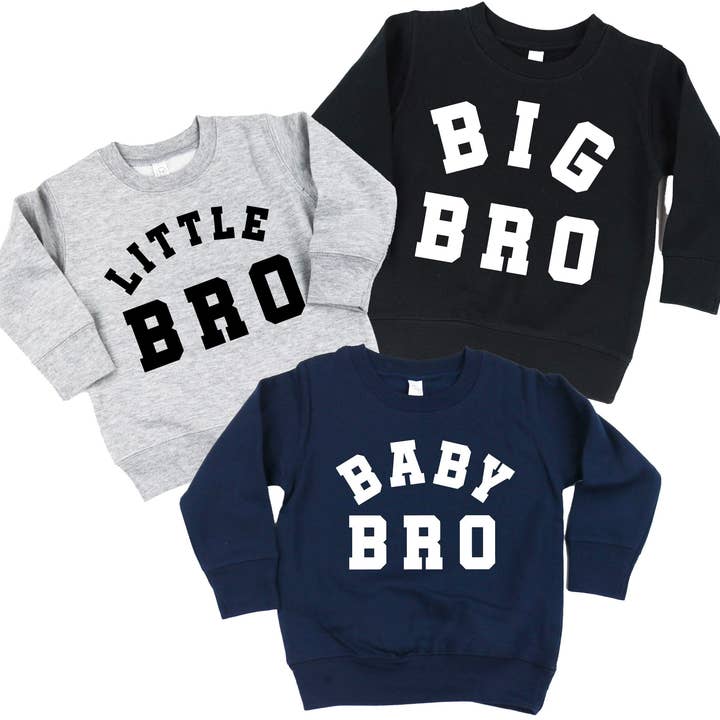 Varsity 'Bro' Geschwister-Shirts - (Wähle Deine Rolle) - Kinderpullover für den Großhandel von Little Mama Shirt Shop