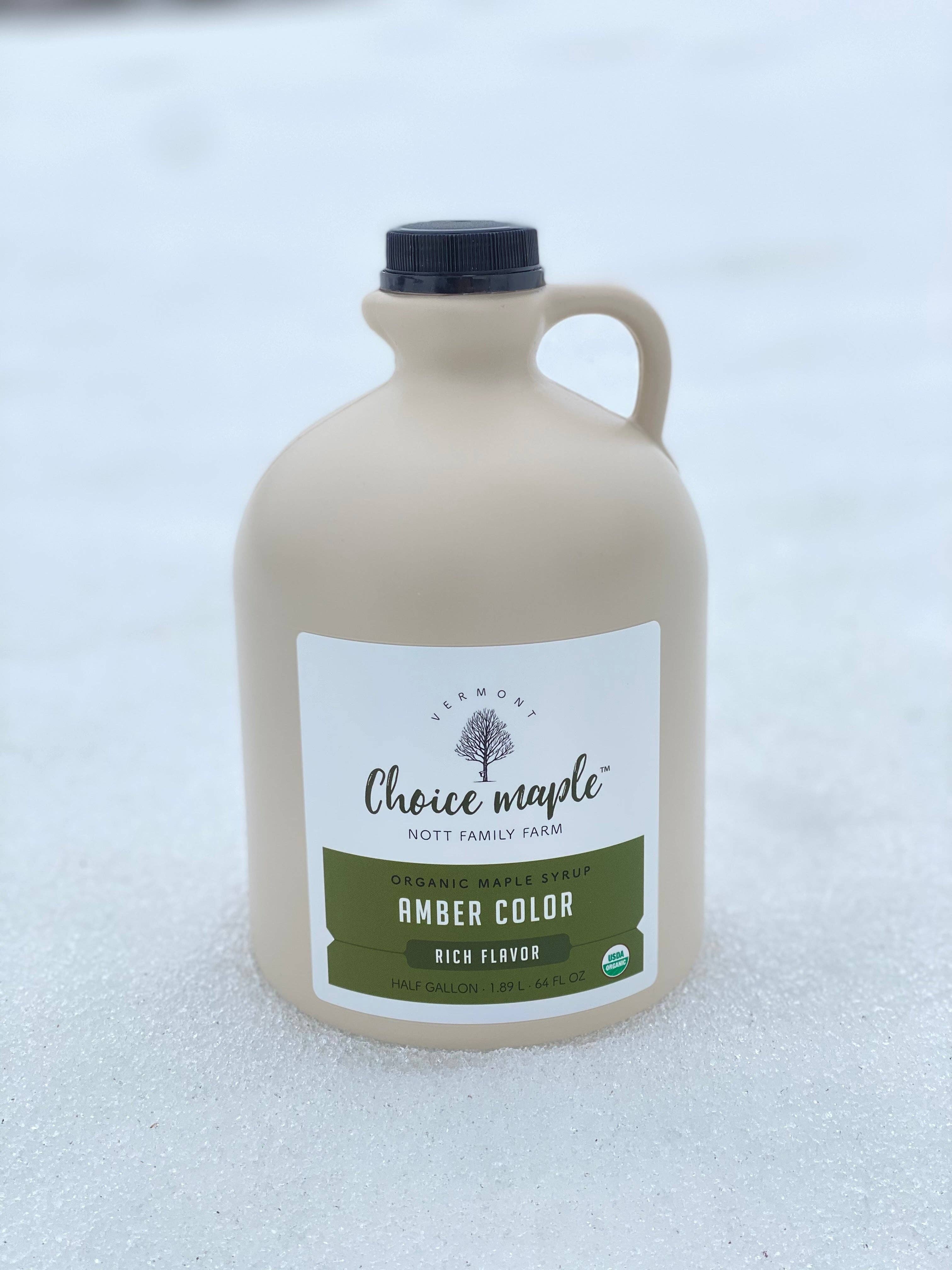Choice Maple - Wholesale Maple Syrup - Certified Organic & Kosher Vermont Maple Syrup, Half Gallon2