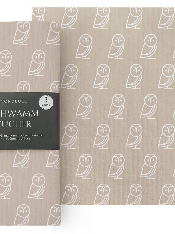 Conjunto de 3 panos esponja com corujas por atacado de NORDEULE