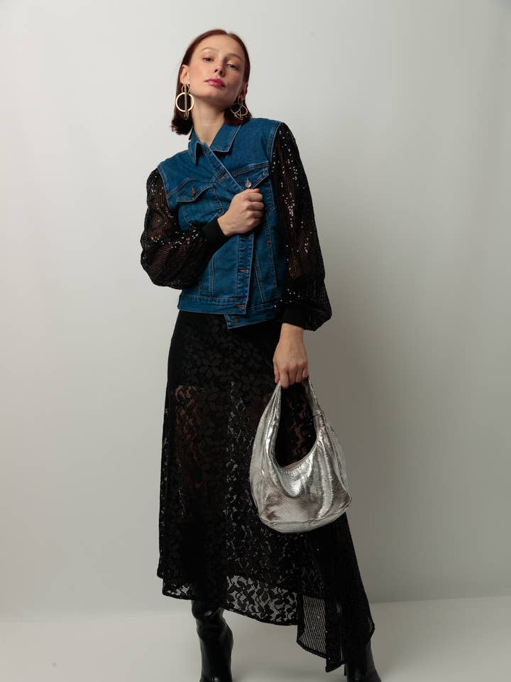 Chill&Buy - Wholesale Denim Jacket - Women's - Secret Sequin Sleeve Women's Jacket0