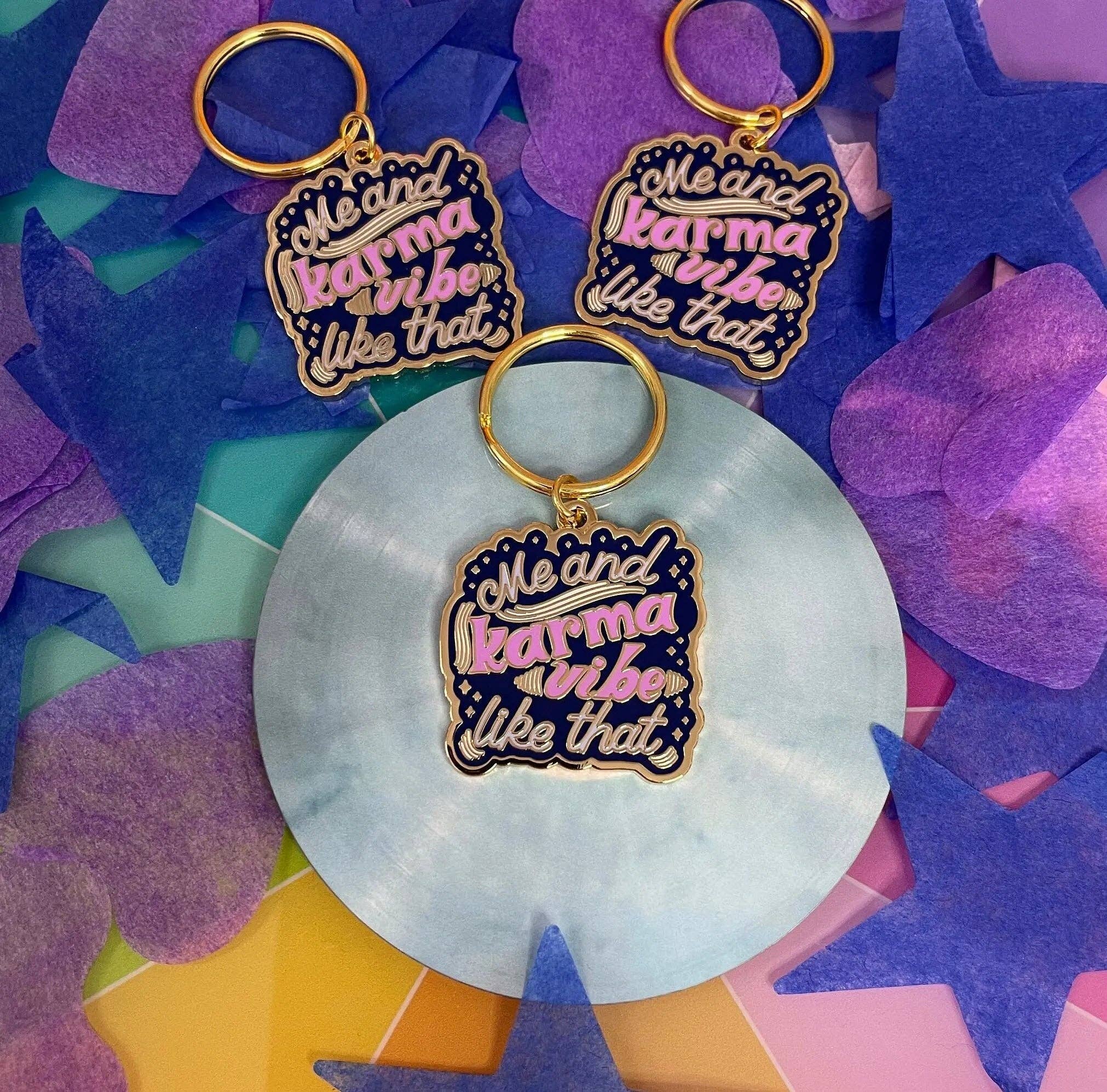 MangoIllustrated - Wholesale Keychain - Unisex - Me and Karma Vibe Like That enamel keychain1