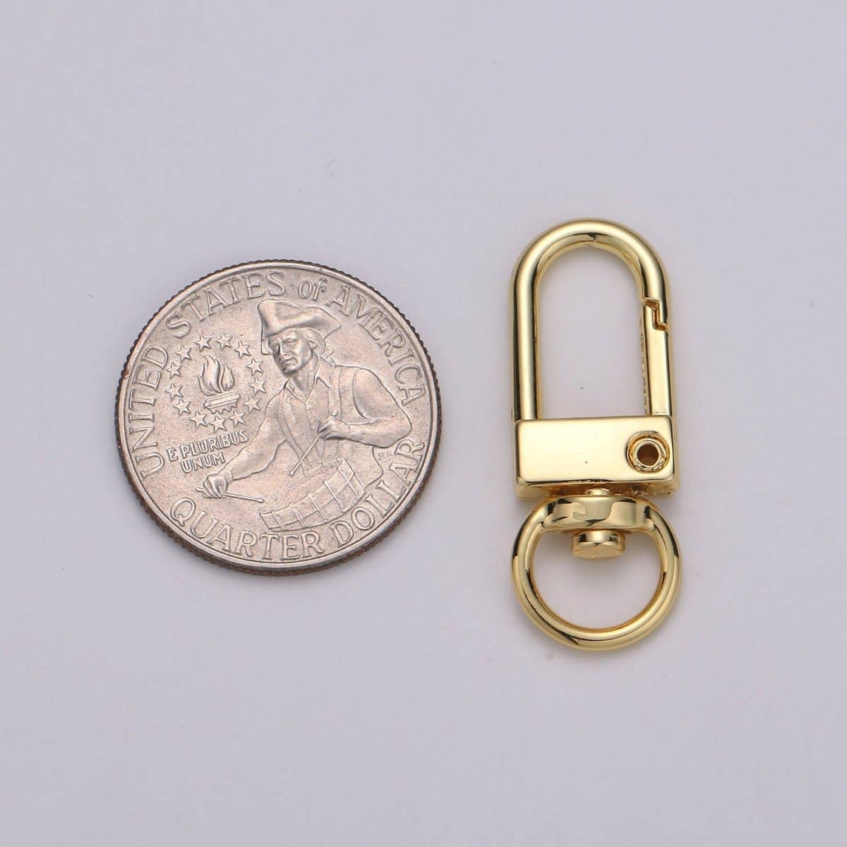 Aim Eternal - Wholesale Clasp - Dainty Self Closing Swivel Clasps - Triggerless - 33mm X 12mm - Real Gold Plated for Charm Lock Keychain Supply Component L-022 L-0233
