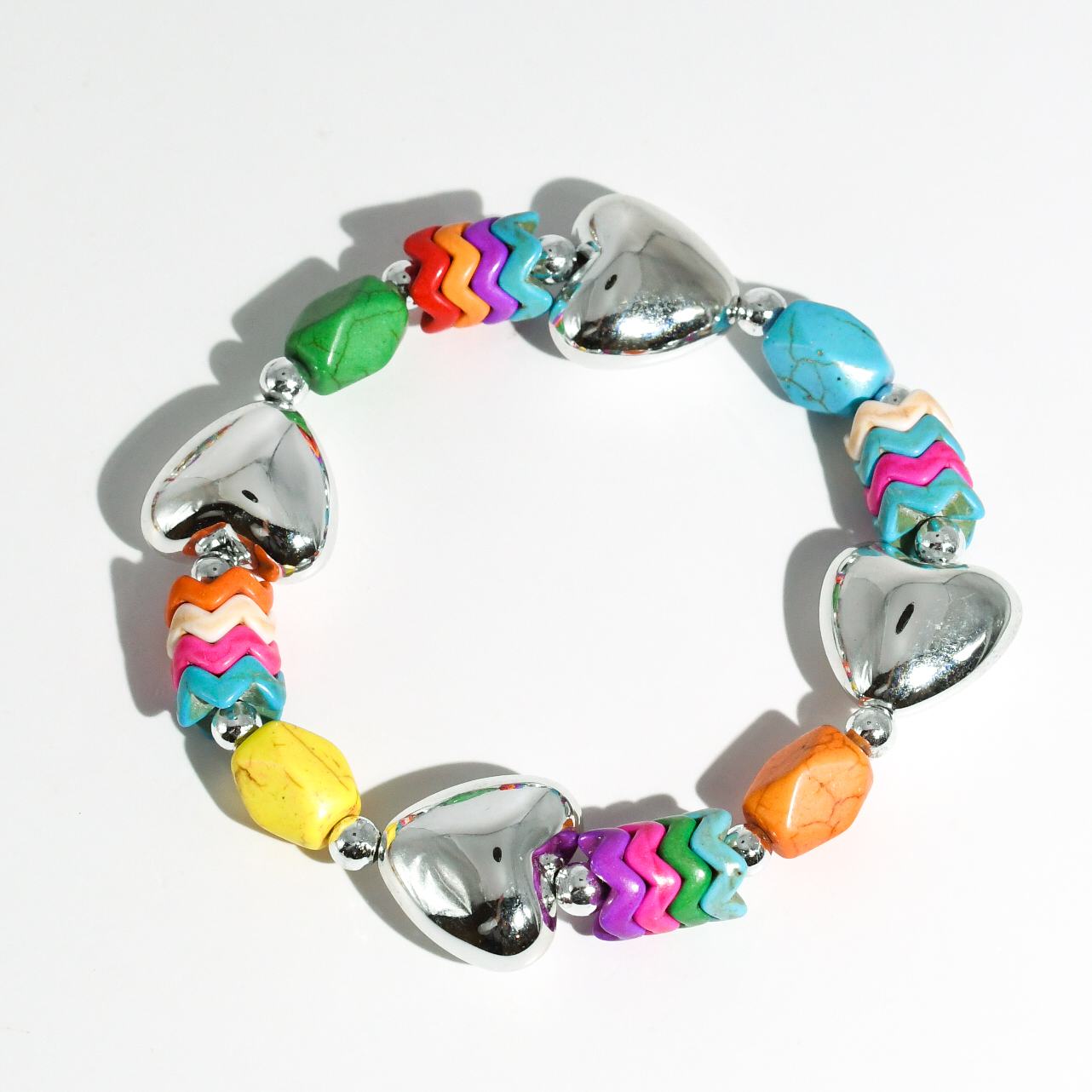 Treasure Jewels Inc. - Vente Bracelet de perles - Bracelet Cœur Pop Argent1