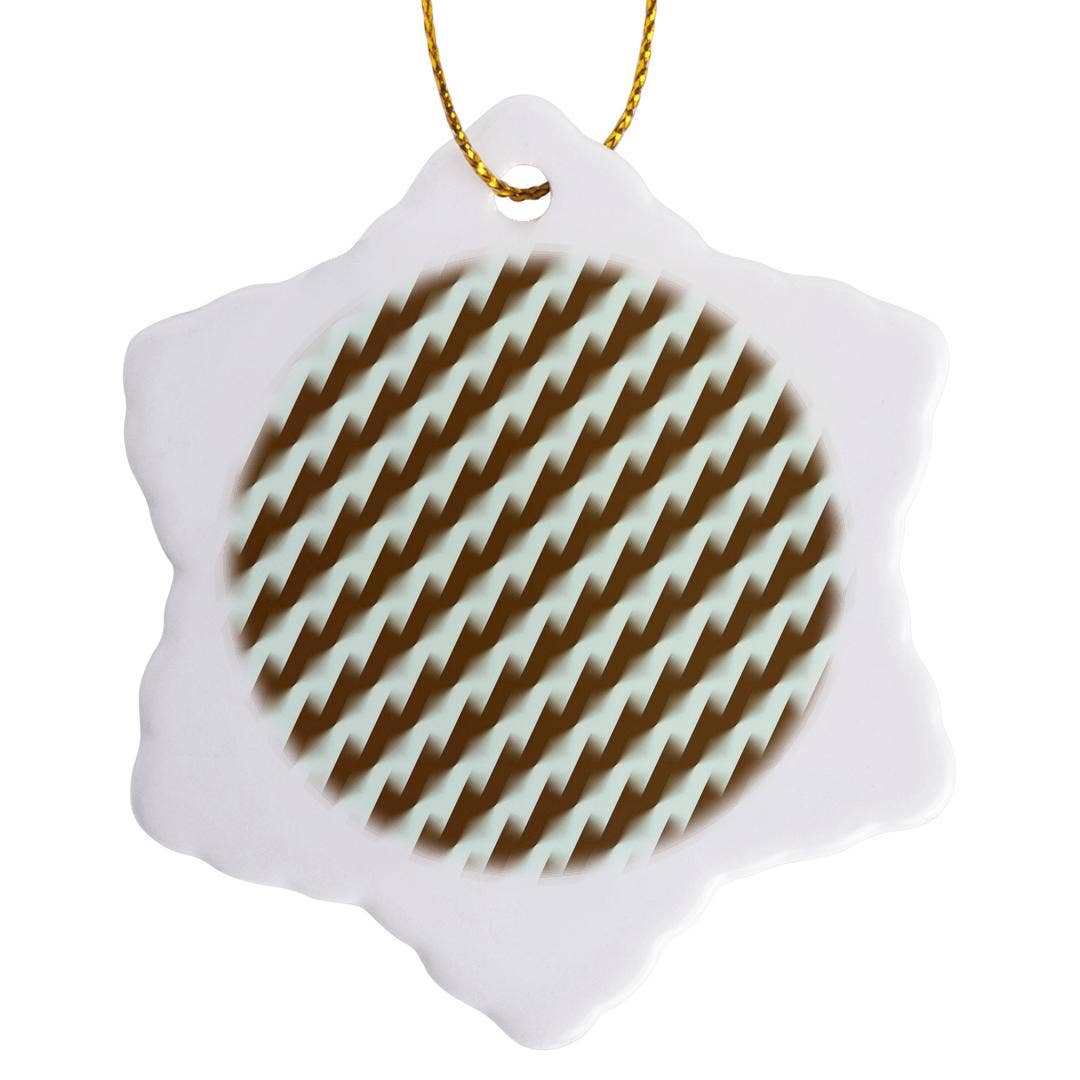 3dRose - Wholesale Ornament - 3dRose, Diagonal Stripe Stepped Zig Zag Pattern Gradient Brown, Ornament7