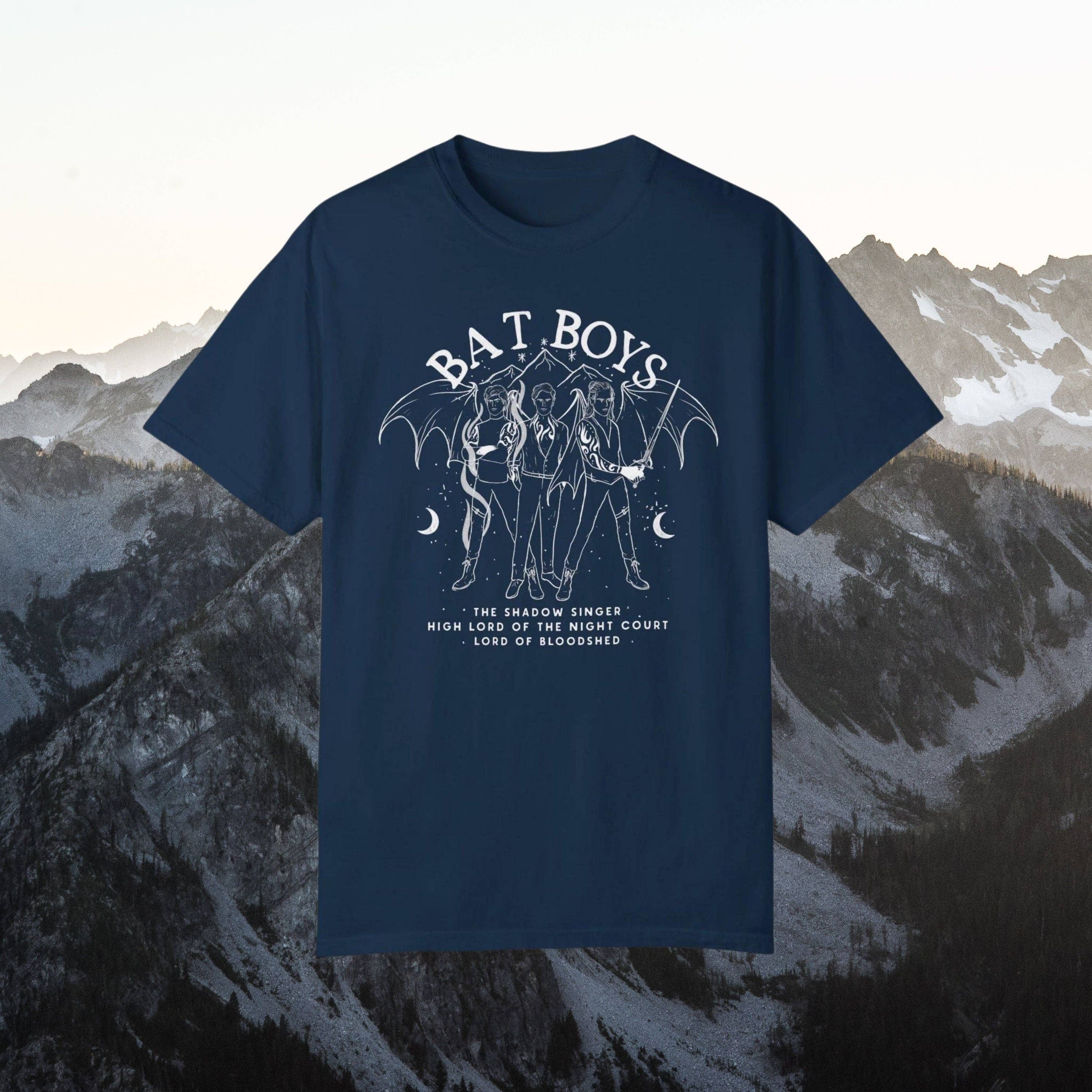 CrescentCatCo - Wholesale T-Shirt (Graphic) - Women's - Official Licensed Bat Boys Tshirt | Sarah J Maas ACOTAR merch | Rhysand Cassian Azriel Night Court Velaris | Bookish Shop and Gifts4