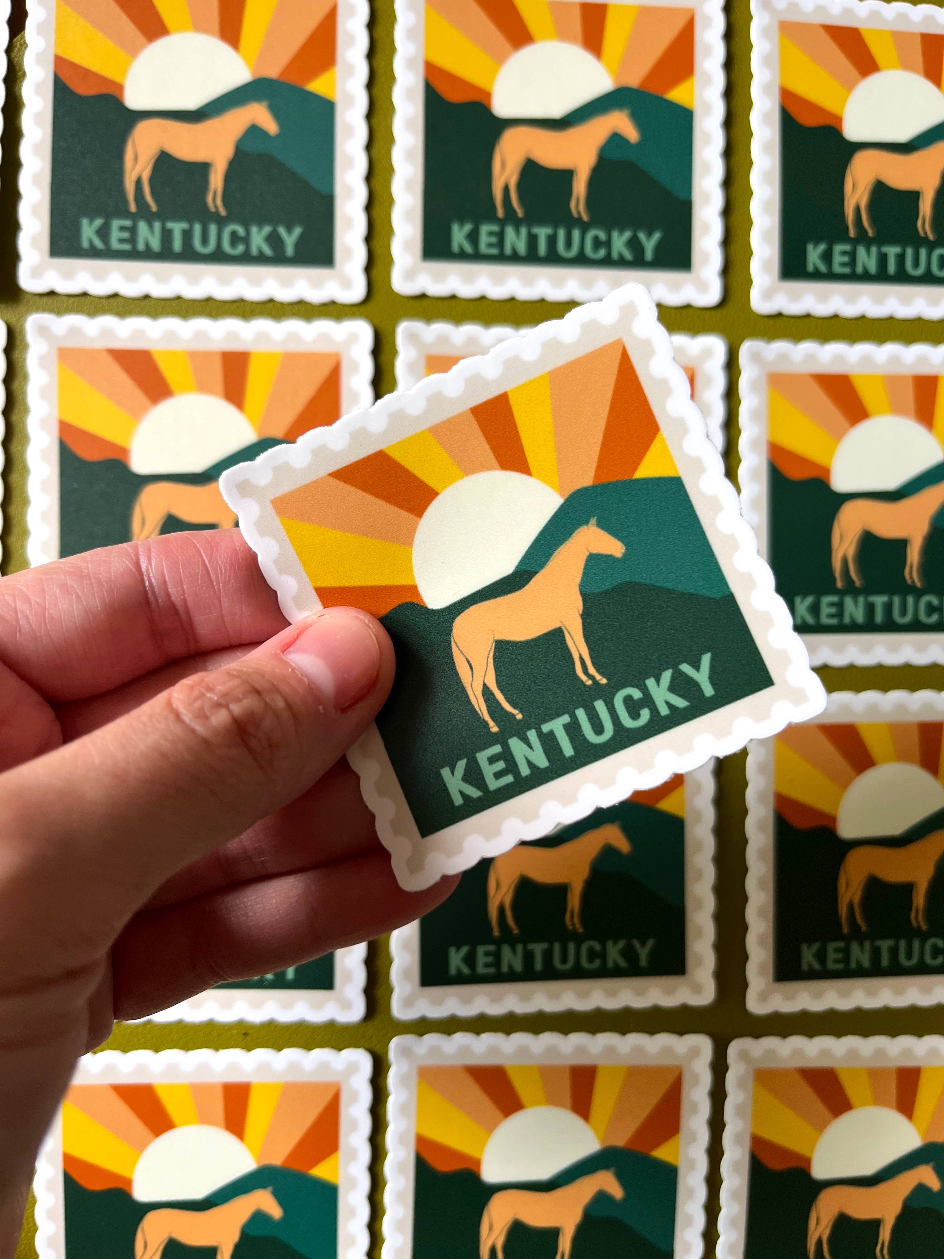 Jessica Holly Creative - Wholesale Sticker - Kentucky State Pride Stamp Style Vinyl Sticker, 2.5in 2