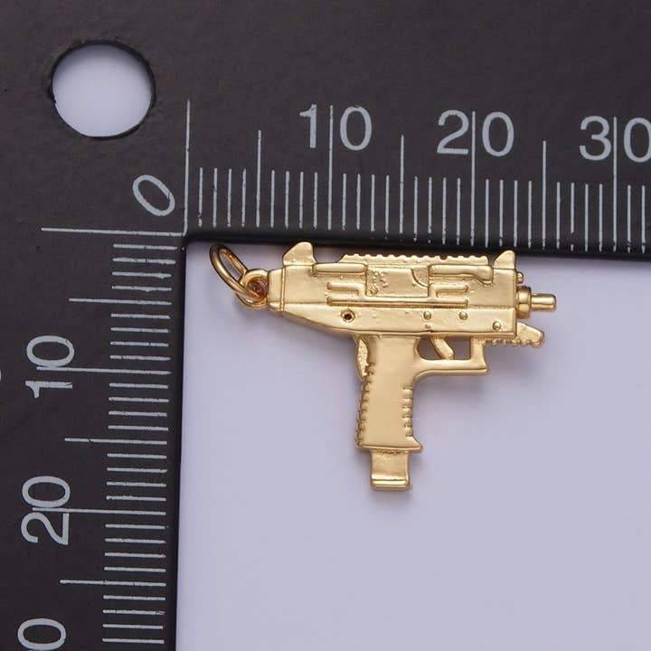 Aim Eternal - Wholesale Individual Charm/Pendant - Gold Hot Glue Gun Arts And Craft Tool Charm | X-1431