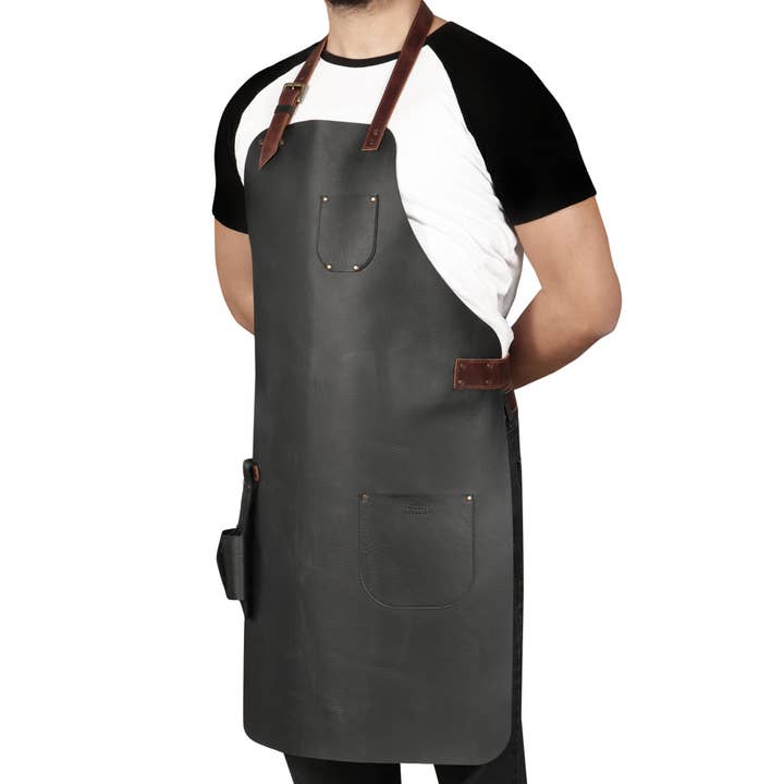 Londo - Wholesale Apron - Otto Angelino Top Grain Leather Apron Woodworking, Cooking, Chef, Barista, Christmas Workshop with Tool Pockets9
