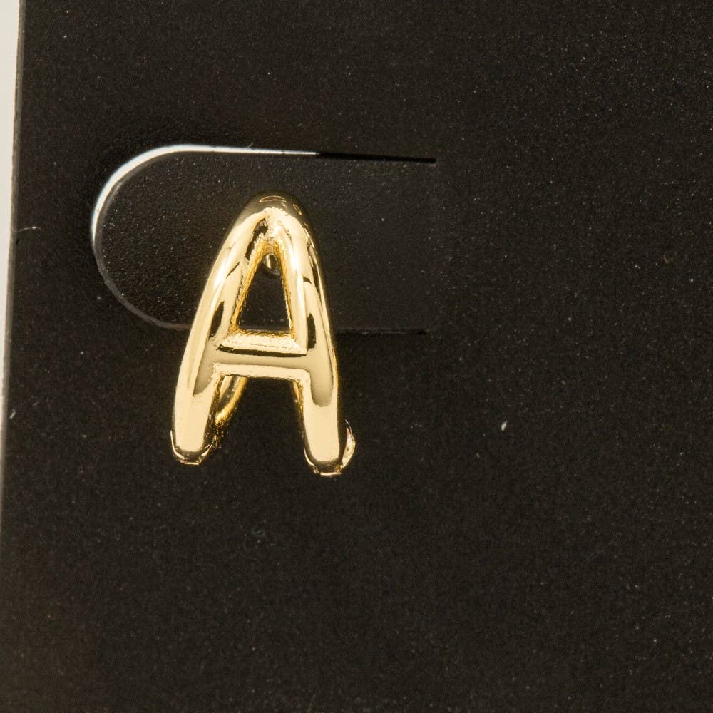 Fame Accessories – wholesale Hoop-örhängen – Guldpläterade miniörhängen med initialbokstav1