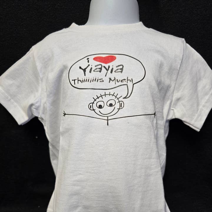 2 Greeks Inc - Wholesale Screen-printed t-shirt – Kids - I Love Yiayia This Much Toddler Shirts – Soft Cotton Jersey1
