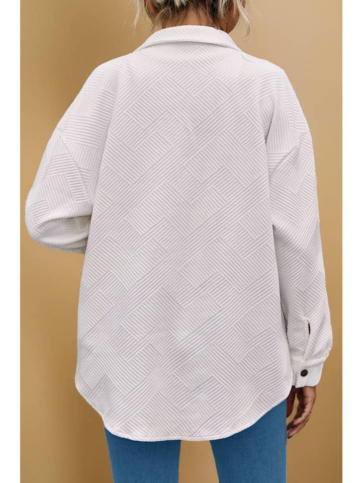 As shown Game Day * Sequin Rugby Football Textured Shacket | S-2XL for wholesale on Faire