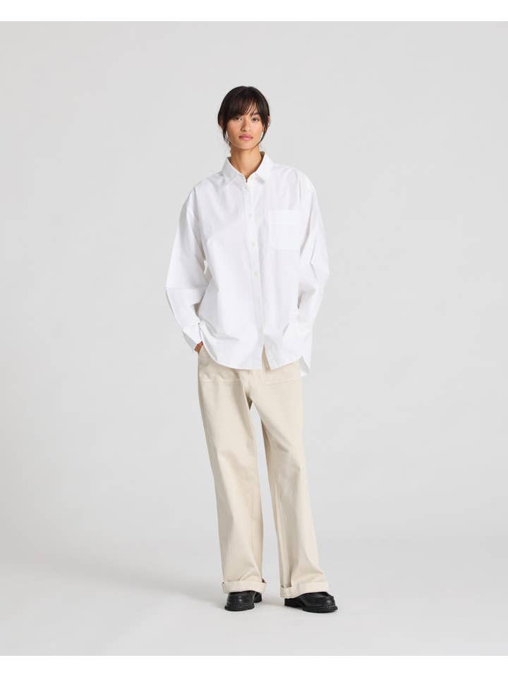 gai-lisva - Wholesale Button Down Shirt - Women's - Astrid Shirt Poplin Gots 243975 - White3