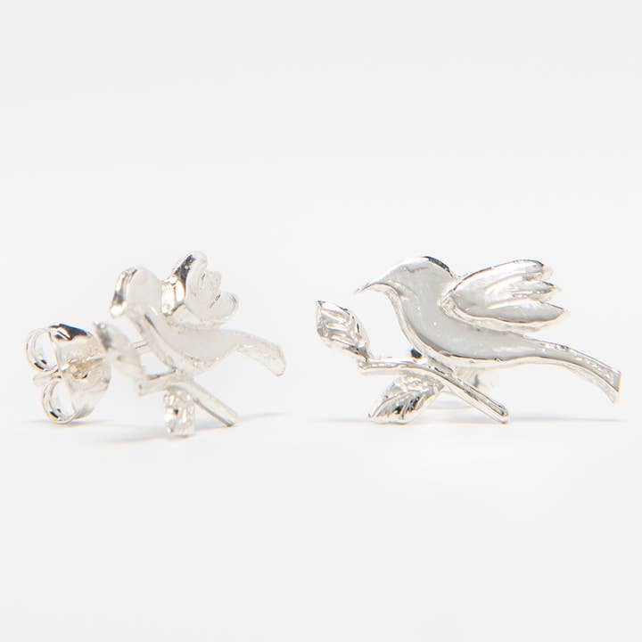 Frida Kahlo Bird Stud Earrings (Sterling Silver) for wholesale by LICENSED TO CHARM