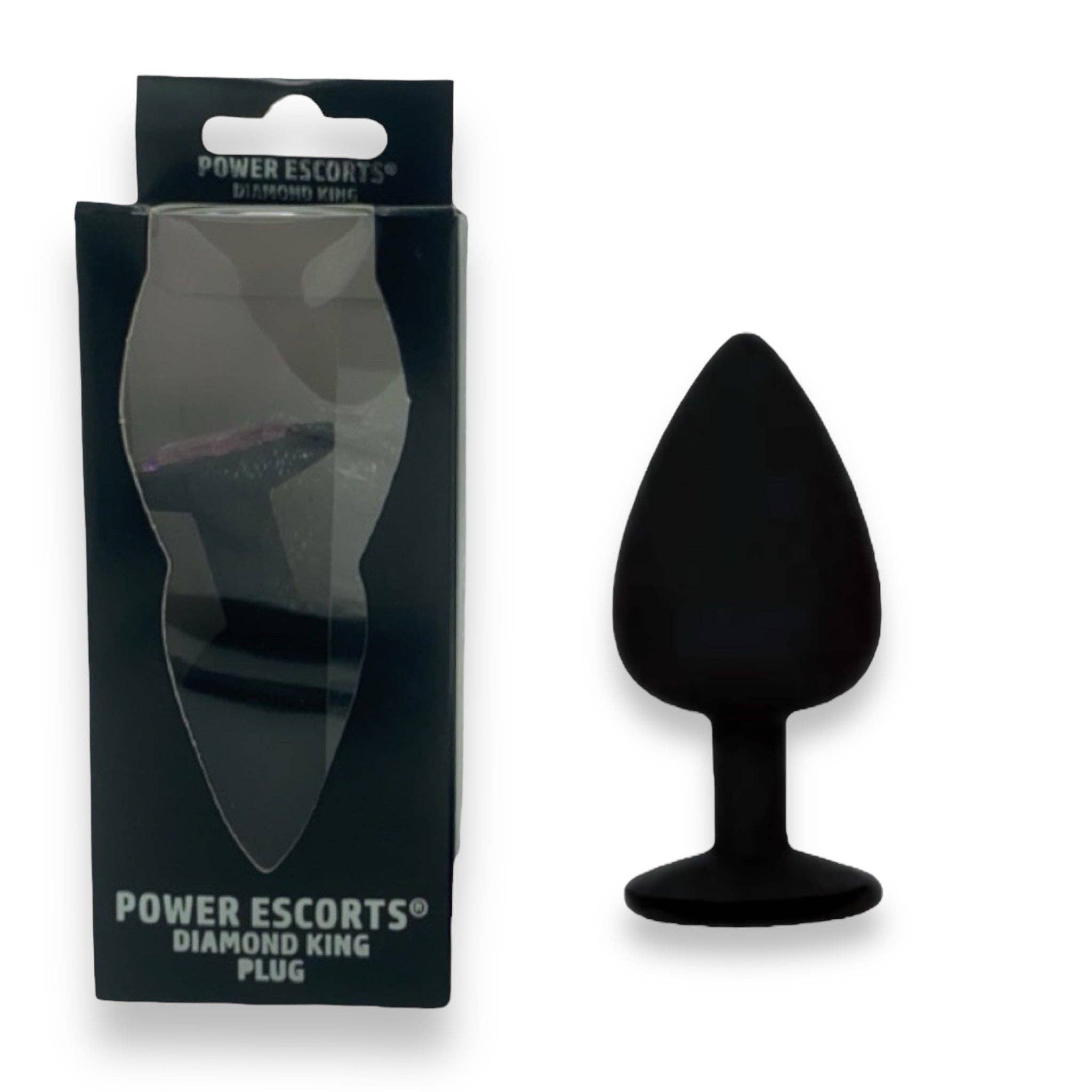 Kinky Pleasure - Wholesale Sex Toy - Power Escorts - BR135 - Diamond King - Silicone Butt Plug - Black - 6 Colors - 3 Sizes1