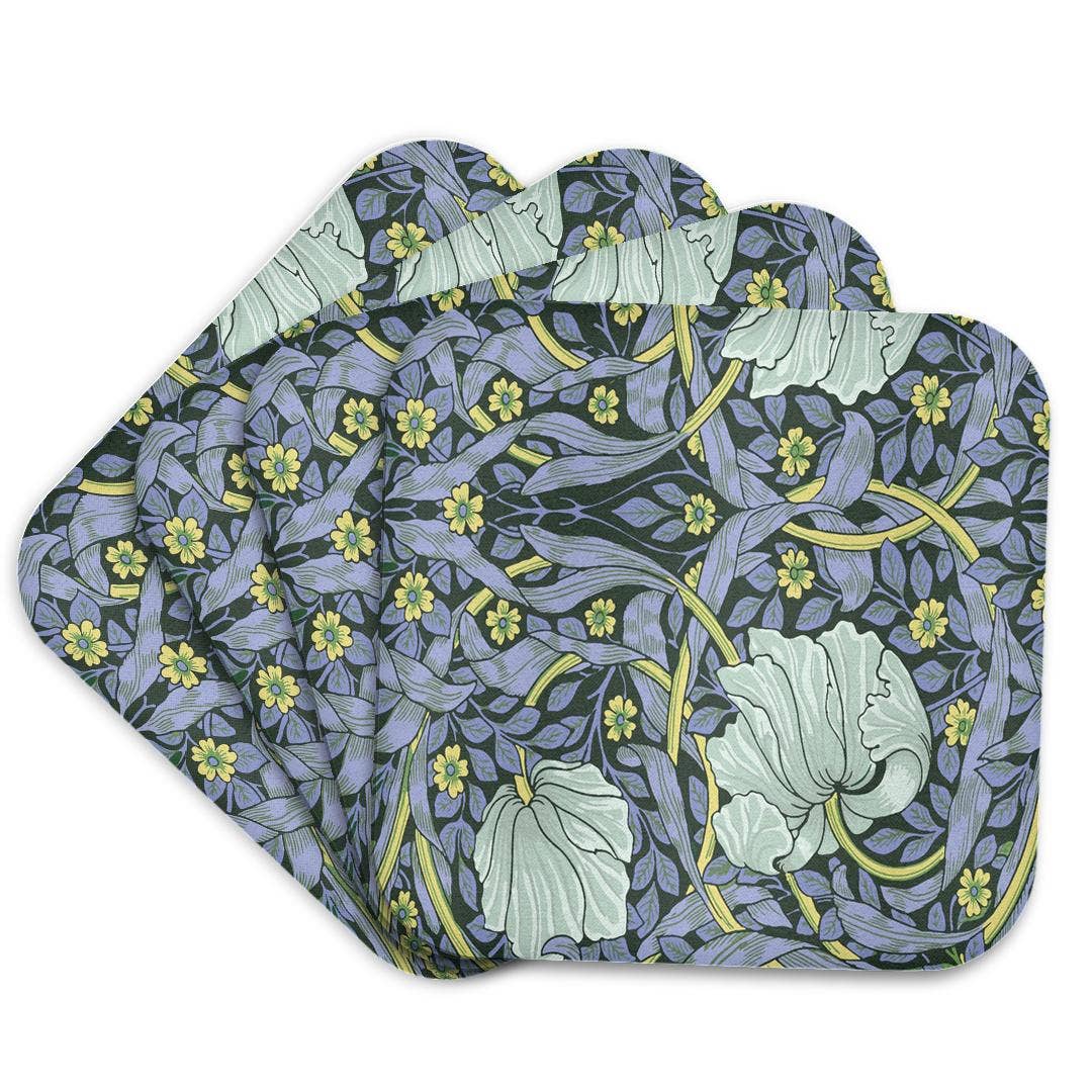 3dRose - Wholesale Coasters - 3dRose, Image of William Morris Style Gray And Yellow Floral Painting, Coaster7
