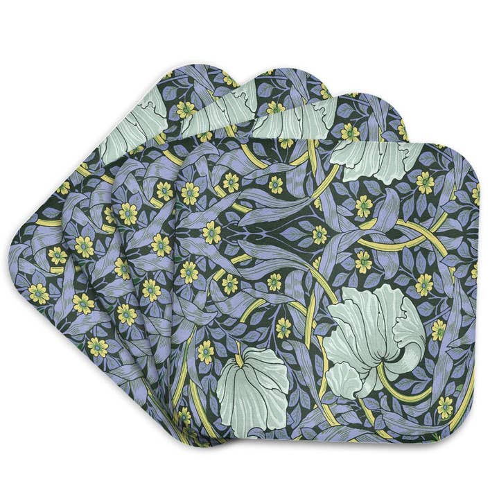 3dRose - Wholesale Coasters - 3dRose, Image of William Morris Style Gray And Yellow Floral Painting, Coaster7