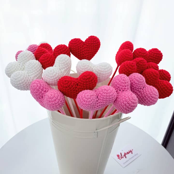 Handmade Crochet Heart plush, gifts for holiday, home decor for wholesale by Lilyrosy(Duty free)