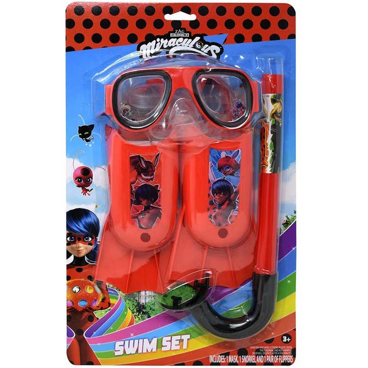 Ensemble de bain 3 pièces Miraculous Ladybug sur carte blister pour la vente par Deluxe Import Trading