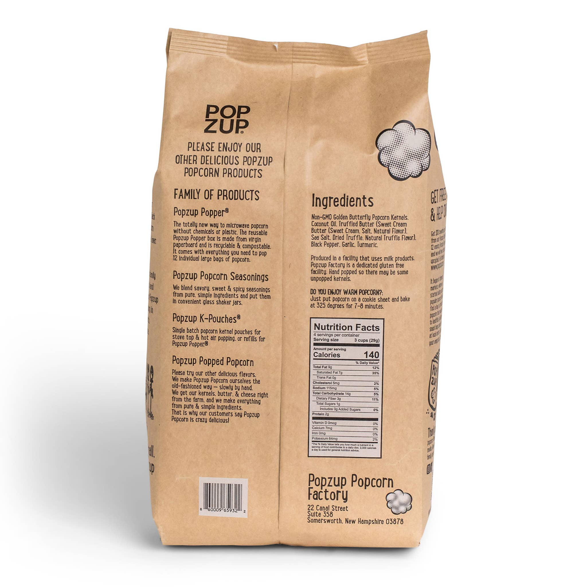 Popzup Popcorn - Vente Pop-corn - Sachets de Popcorn au Beurre de Truffe - Format Familial1