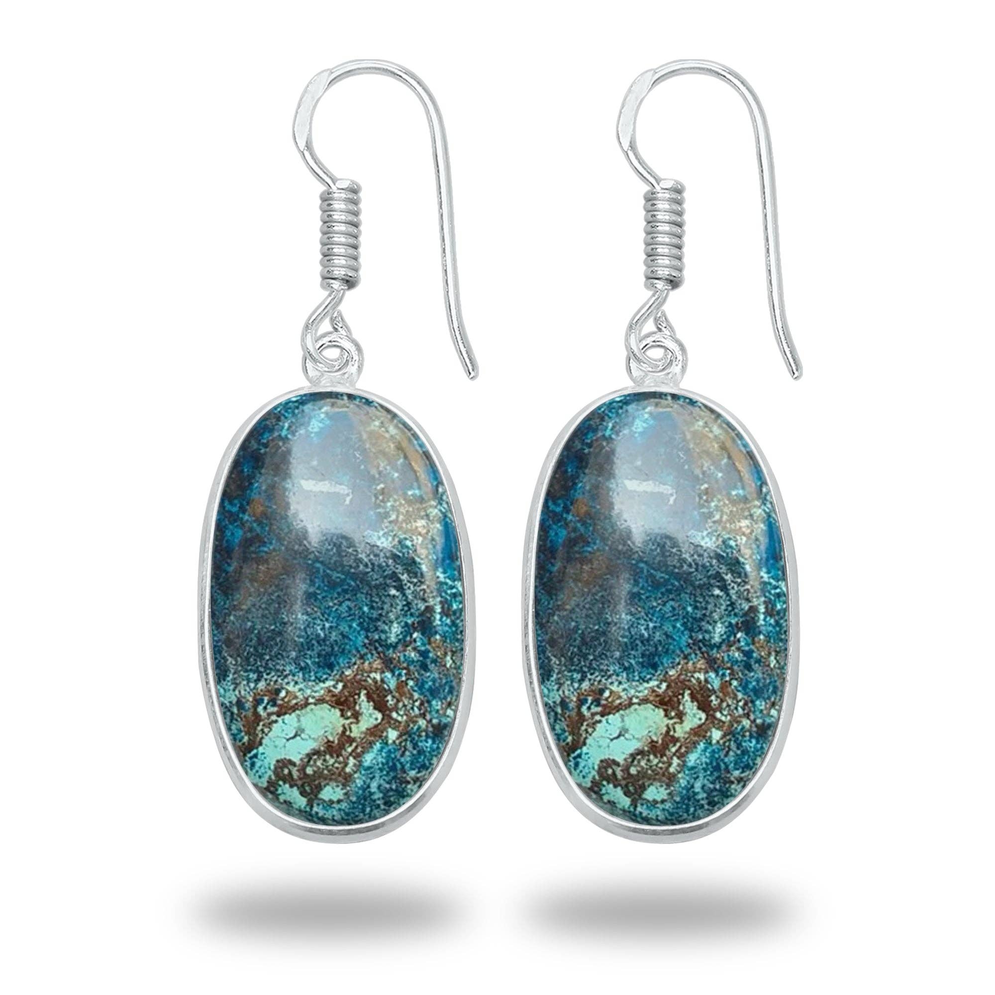 Handmade Jewels – wholesale Dangle earrings – Azurite Earrings – Silver-Plated Bezel, Artisan | Made to Order7