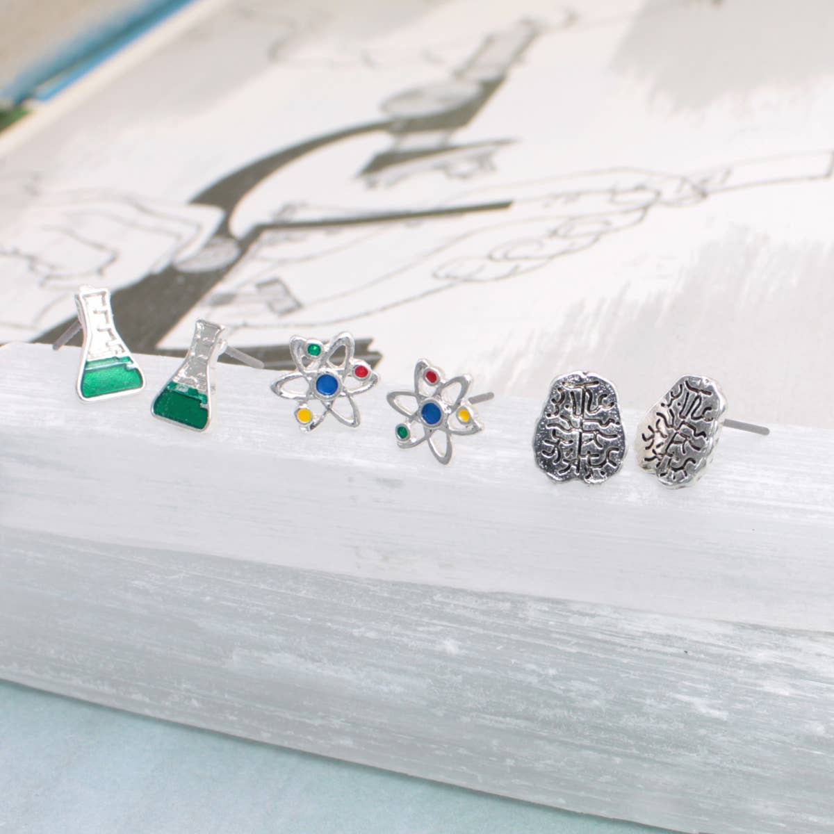 ZAD - Wholesale Stud/Post Earrings - Because Science Enamel Post Earrings Set3