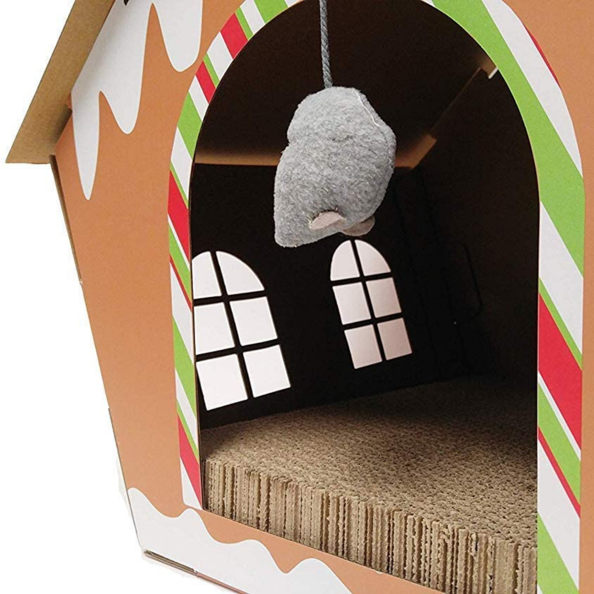 Midlee Designs - Wholesale Pet Scratcher - Cat - Midlee Gingerbread Christmas Cat Scratcher House4