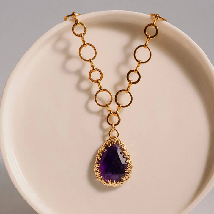 PHOEBE´S - Wholesale Pendant/Charm Necklace - Collar de acero inoxidable con piedra natural9