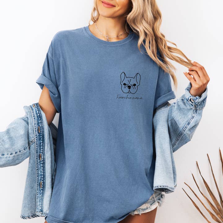 Verita Culture - Wholesale Screen Printed T-Shirt - Women's - Frenchie French Bulldog Dog Mom Comfort Colors T Shirt14