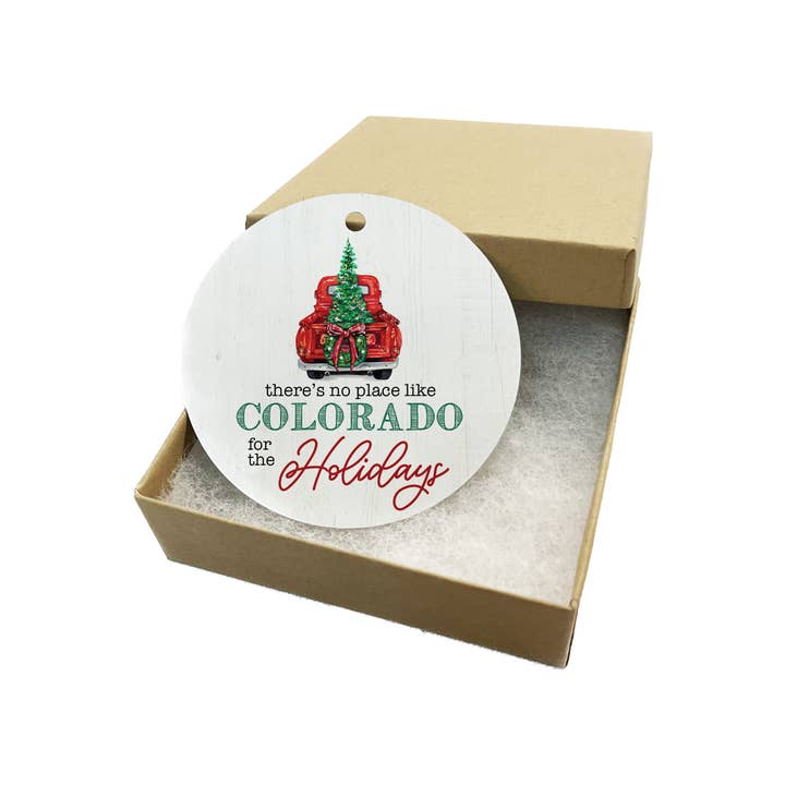 Canary Road - Wholesale Ornament - Custom State Location Holiday Metal Ornament Christmas1
