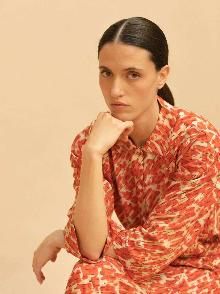Loose printed blouse for wholesale by PAN Producto Básico