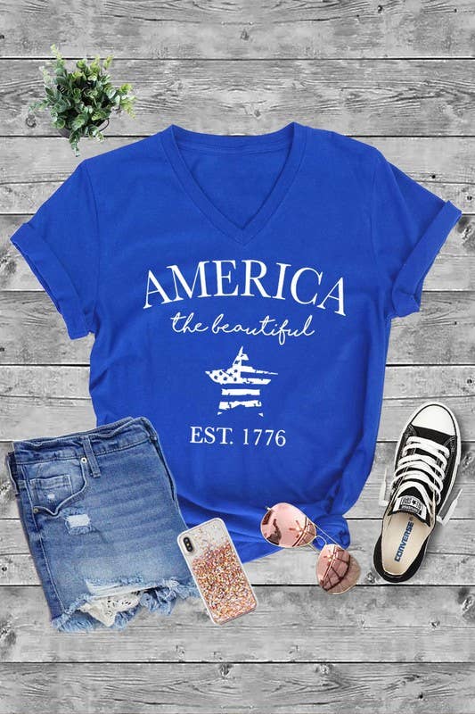 Top Avenue - Wholesale Screen Printed T-Shirt - Women's - Unisex Short Sleeve V Neck T-Shirt4