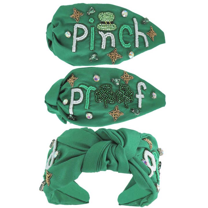 SP Sophia Collection - Wholesale Fashion Headband - Women's - Saint Patrick's Shamrock Gemstone Knotted Headband1