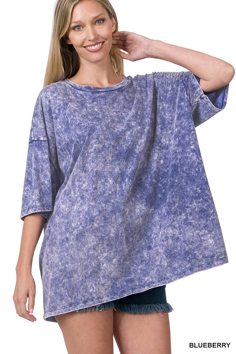 42POPS - Wholesale Knit Top - Women's - `.Acid Wash Cotton Oversized Tee15