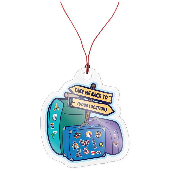 Ornament - Take Me Back To... Suitcases for wholesale by Morris Magnets