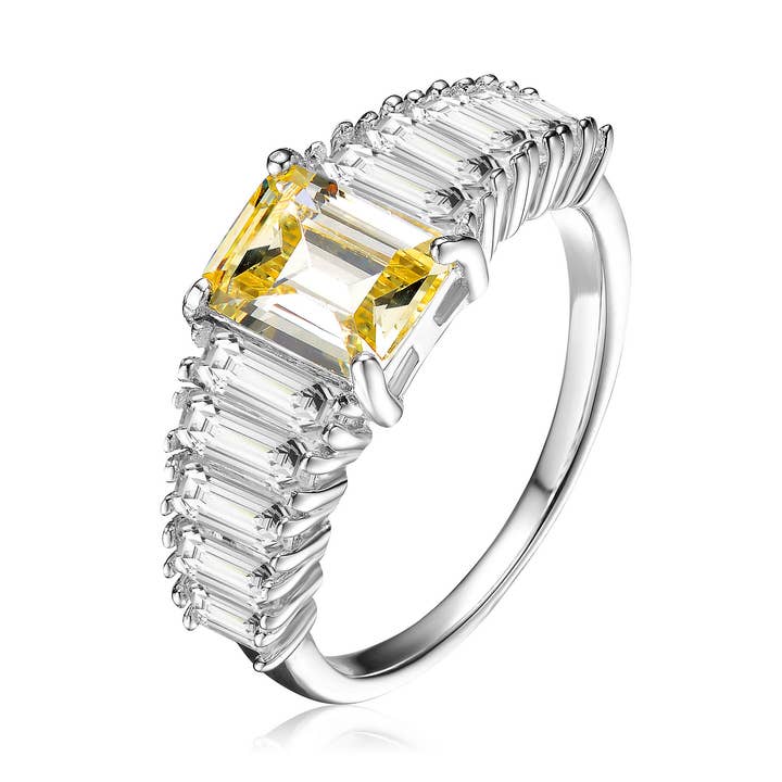 Sterling Silver Cubic Zirconia Ring(9784-Y) for wholesale by Genevive