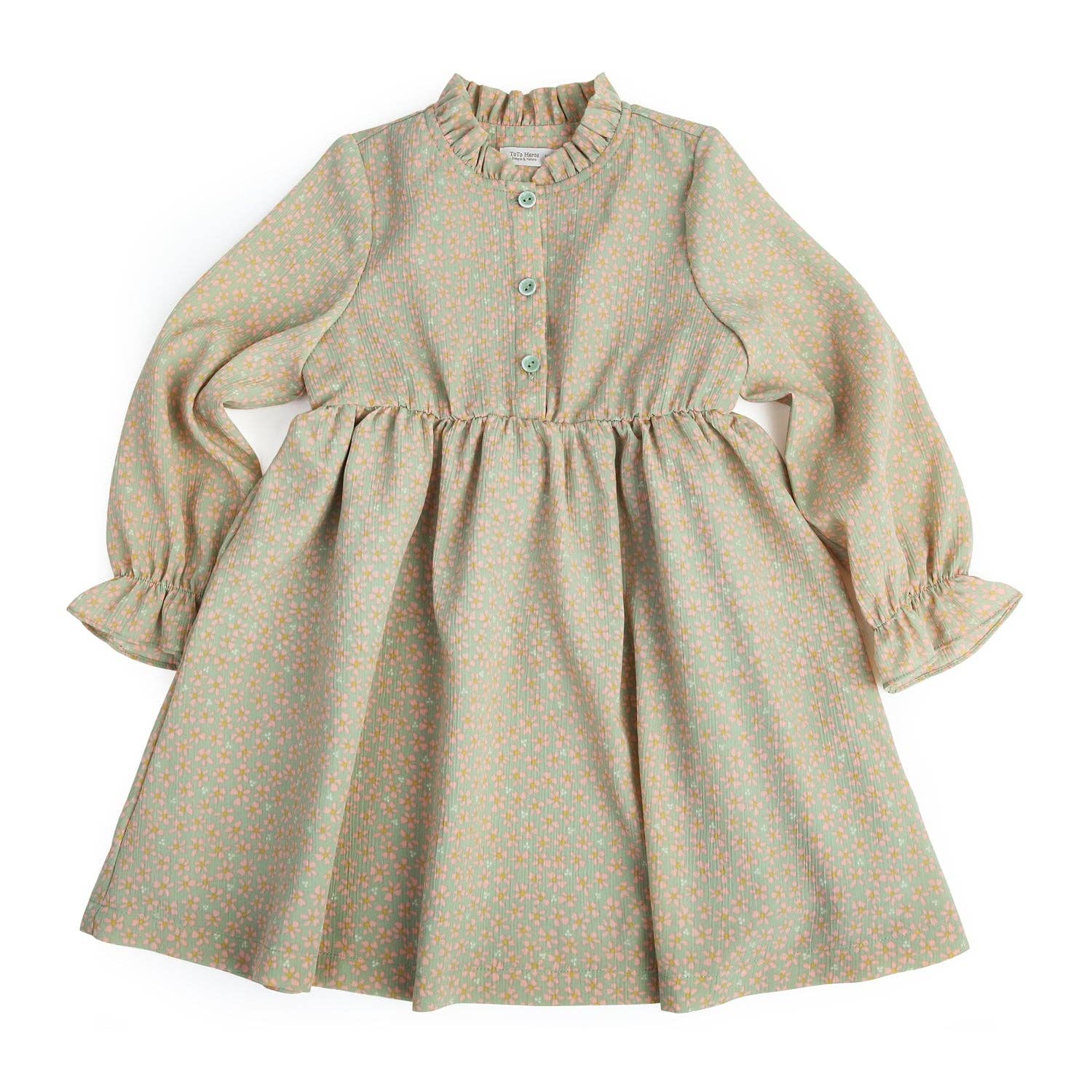 ToTo Heros – wholesale Dress – Kids – Francis Shirred Collar Floral Print Dress0