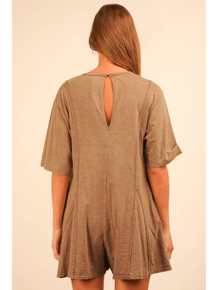 VERY J - Wholesale Romper - Women's - NP70727-Mineral Washed Oversized Knit Comfy Romper17