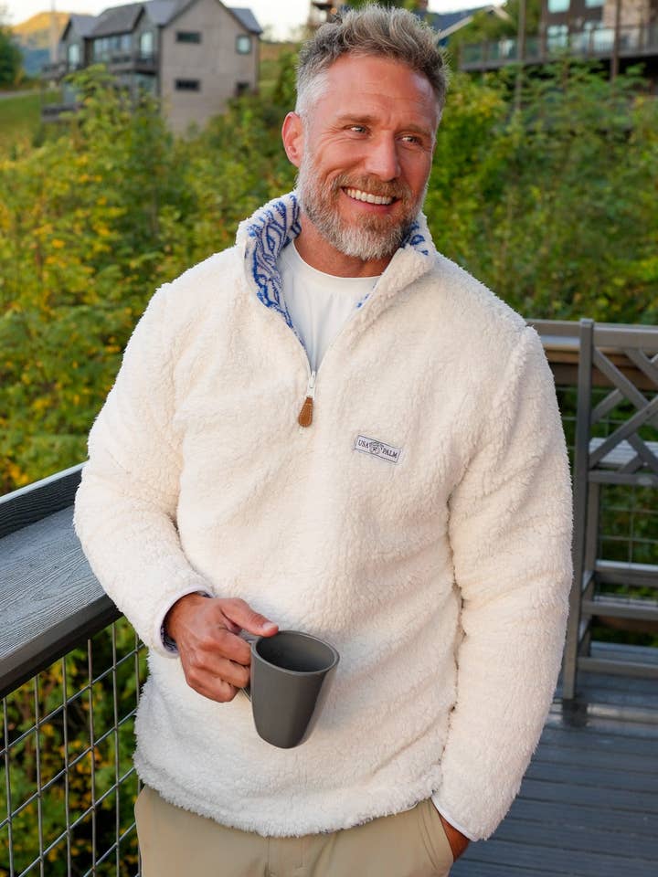 Reversible Double Sherpa 1/4 Zip for wholesale by USA Palm