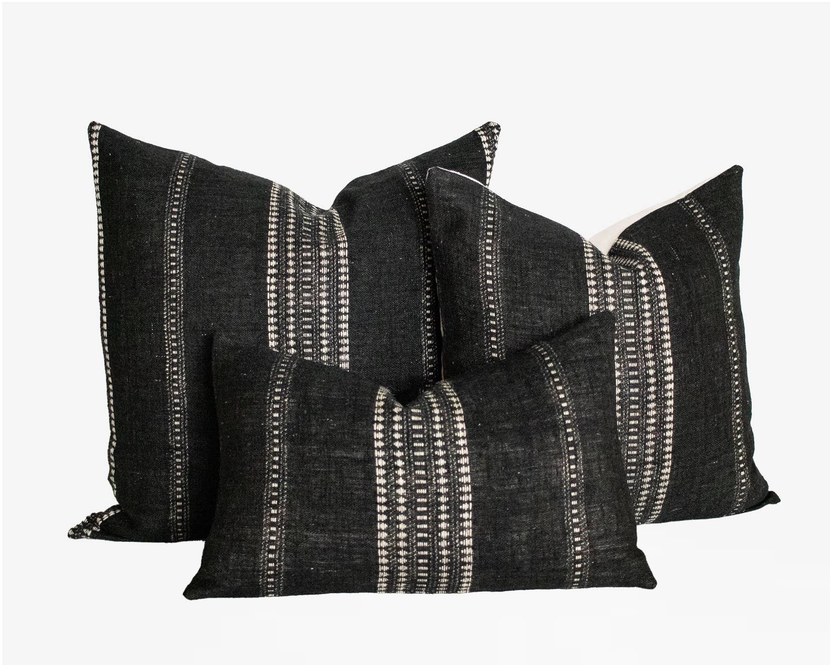 Heddle & Lamm – Capa de almofada decorativa por atacado – Indali - Capa de Almofada Preto & Marfim5