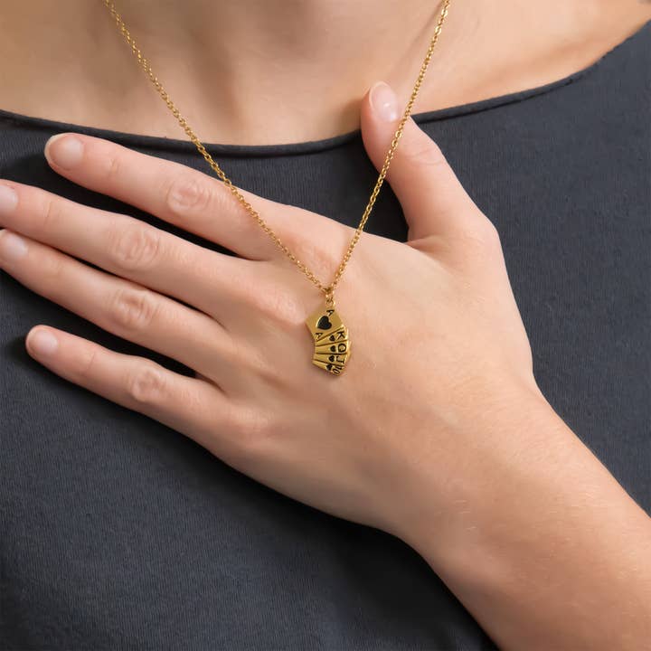 WJW - Wholesale Individual Charm/Pendant - 18K Gold PVD Stainless Steel Playing Cards Charm1