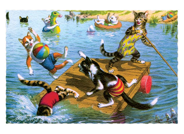 Laughing Elephant - Wholesale Postcard - Delightfully Dressed Cats - Everyday Boxed Postcards32