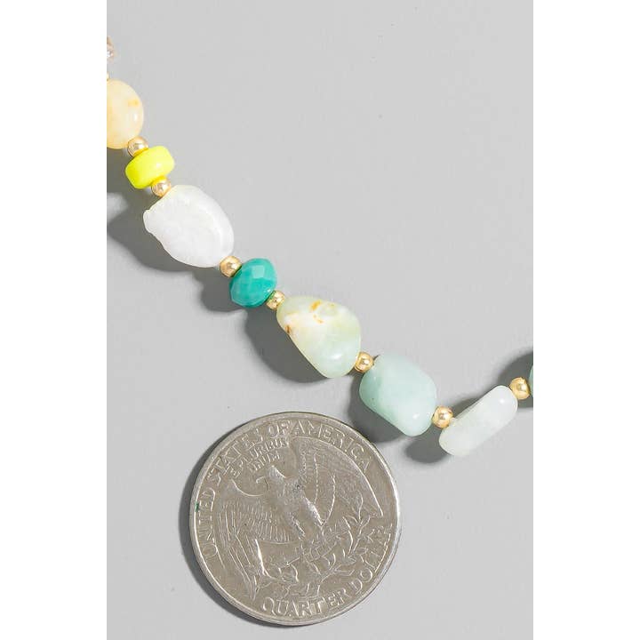 The Looks by Fame Accessories - Wholesale Pendant/Charm Necklace - Pearl And Glass Beaded Necklace