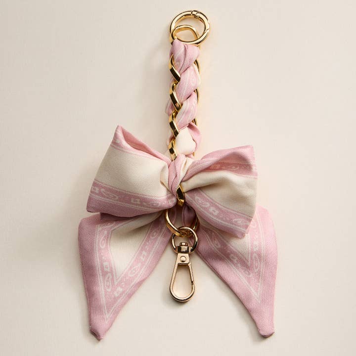 Frem - Wholesale Keychain - Women's - Scarf Bow Keychain with Gold Chain Link – Elegant Bag or Key Accessory8