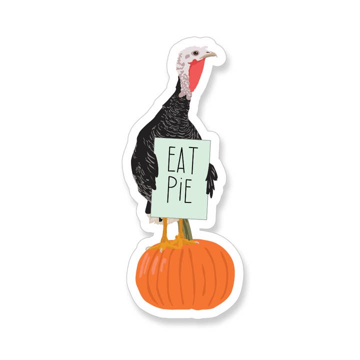 Apartment 2 Cards - Wholesale Sticker - Thanksgiving "Eat Pie" Vegetarian Turkey Vinyl Sticker