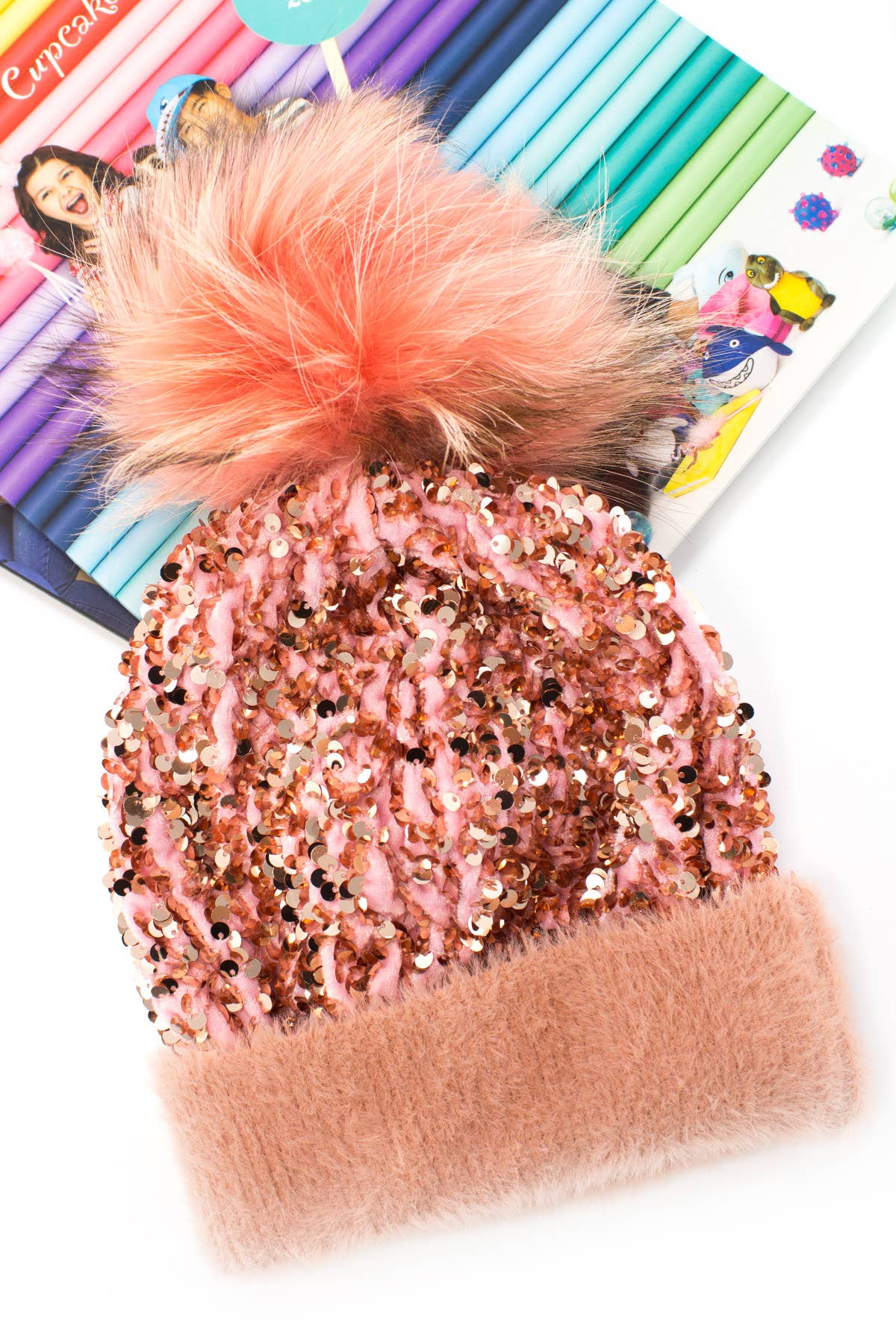Suzie Q USA - Wholesale Beanie - Women's - Sequins Bling Beanie with Pompom1