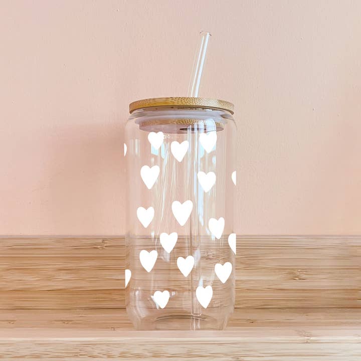 Boho glass - white hearts for wholesale by MÖMY