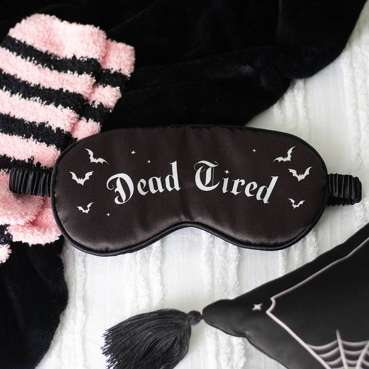Dead Tired Gothic Satin Sleep Mask for wholesale by Something Different Wholesale