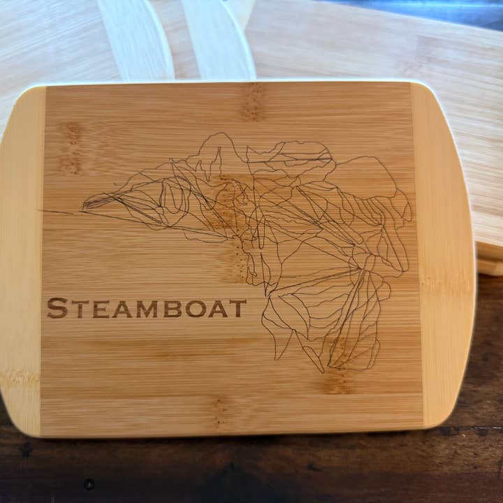 Steamboat Small Bamboo Cutting Board 5.75x8" for wholesale by Parks Art Collection