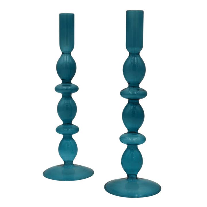 Ro’Table NYC - Wholesale Candle Holder - Azure Blue Candle Holder - Pair