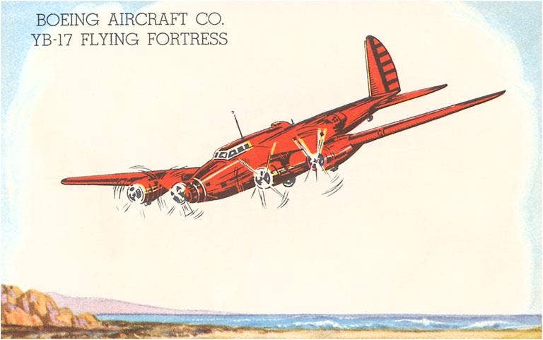 Found Image Press - Wholesale Magnet - Magnet AV-134 Boeing YB-17 Flying Fortress0